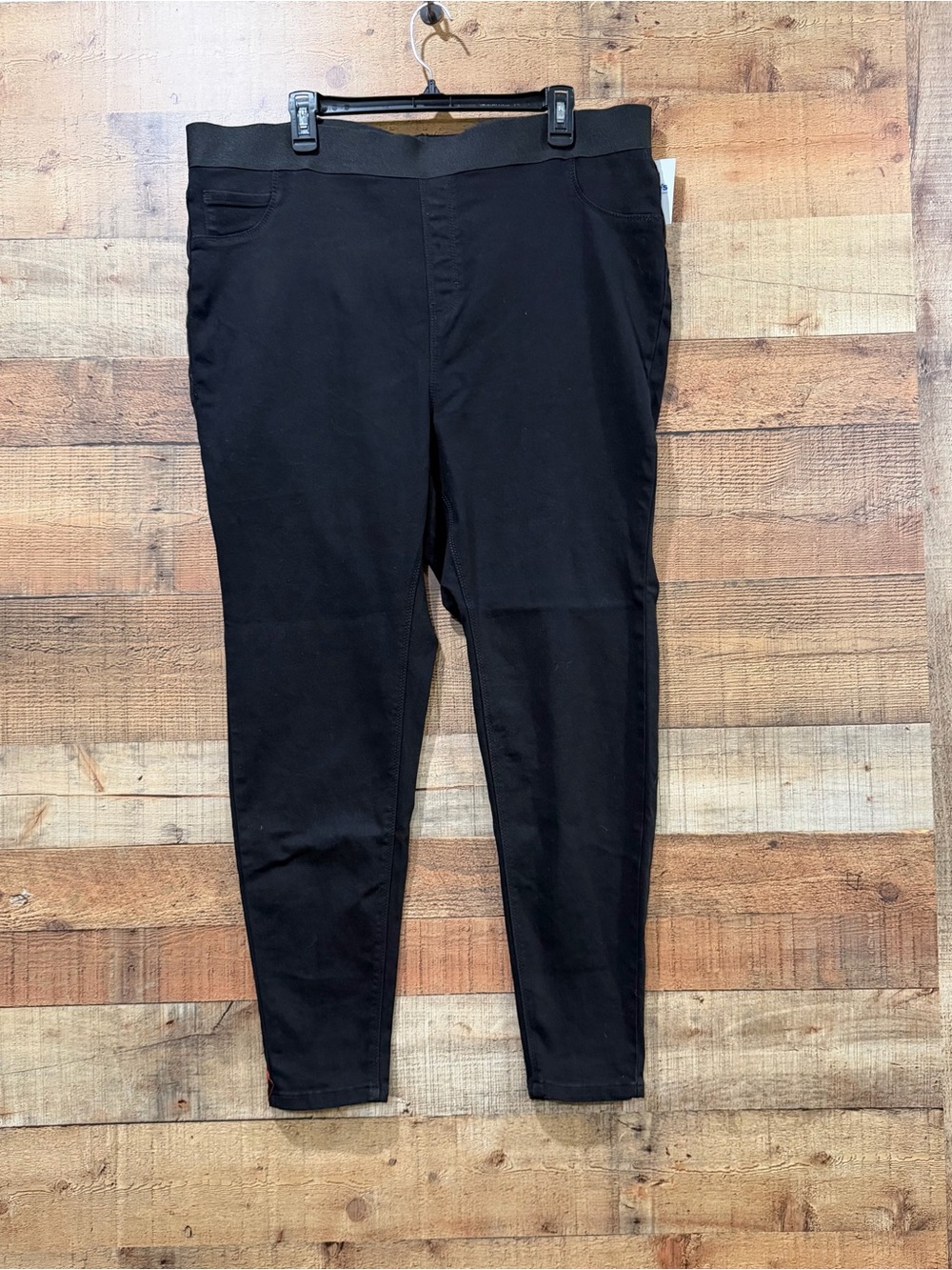 New Talbots Simple Flattering Pull-On Black Stretch High Rise Jeggings Size 18